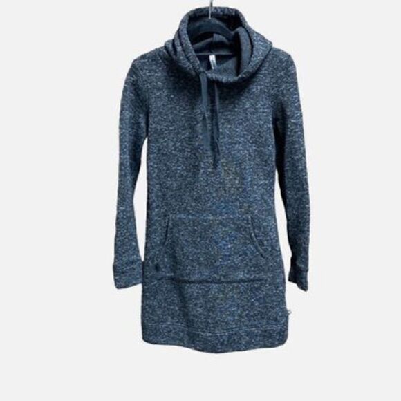 Fabletics Yukon KnitFit Sweatshirt Hooded Dress Tunic Size Medium - Picture 2 of 6